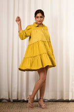 Load image into Gallery viewer, Aanchal Handblock Printed Dress - MODERN BLUE