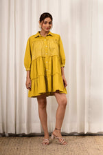 Load image into Gallery viewer, Aanchal Handblock Printed Dress - MODERN BLUE