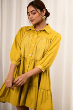 Load image into Gallery viewer, Aanchal Handblock Printed Dress - MODERN BLUE