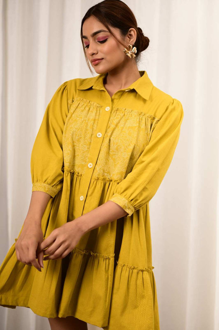 Aanchal Handblock Printed Dress - MODERN BLUE