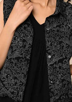 Load image into Gallery viewer, Bayaan Handblock Printed Jacket Shirt - MODERN BLUE