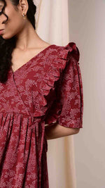 Load image into Gallery viewer, Dor Handblock Printed Dress - MODERN BLUE