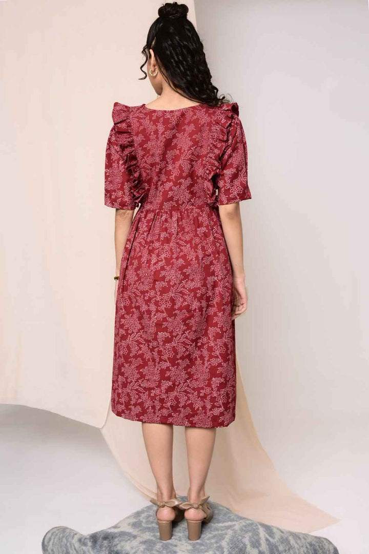 Dor Handblock Printed Dress - MODERN BLUE