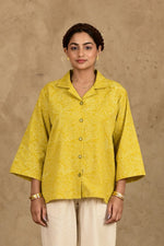 Load image into Gallery viewer, Jazba Handblock Printed Shirt - MODERN BLUE