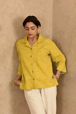 Load image into Gallery viewer, Jazba Handblock Printed Shirt - MODERN BLUE