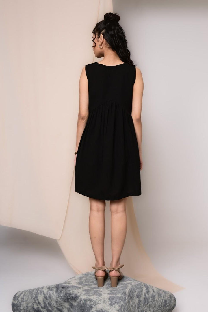 Pehchan Sleeveless Dress - MODERN BLUE