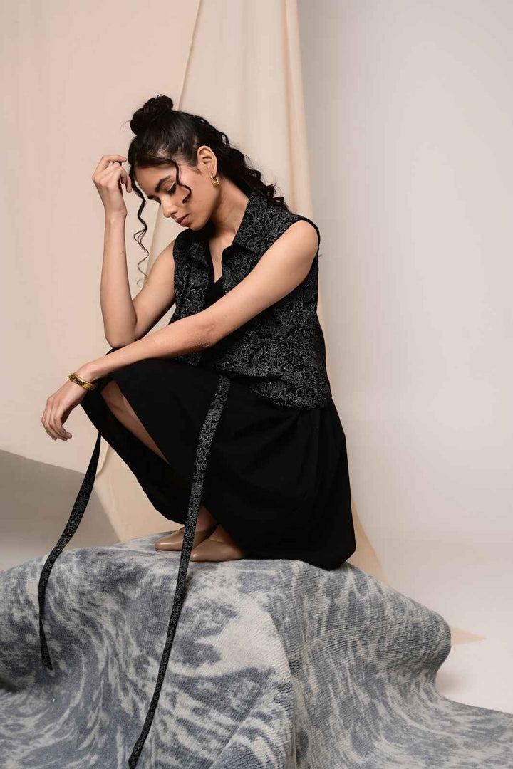 Pehchan Sleeveless Dress - MODERN BLUE