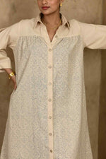 Load image into Gallery viewer, Sukoon Handblock Printed Dress - MODERN BLUE