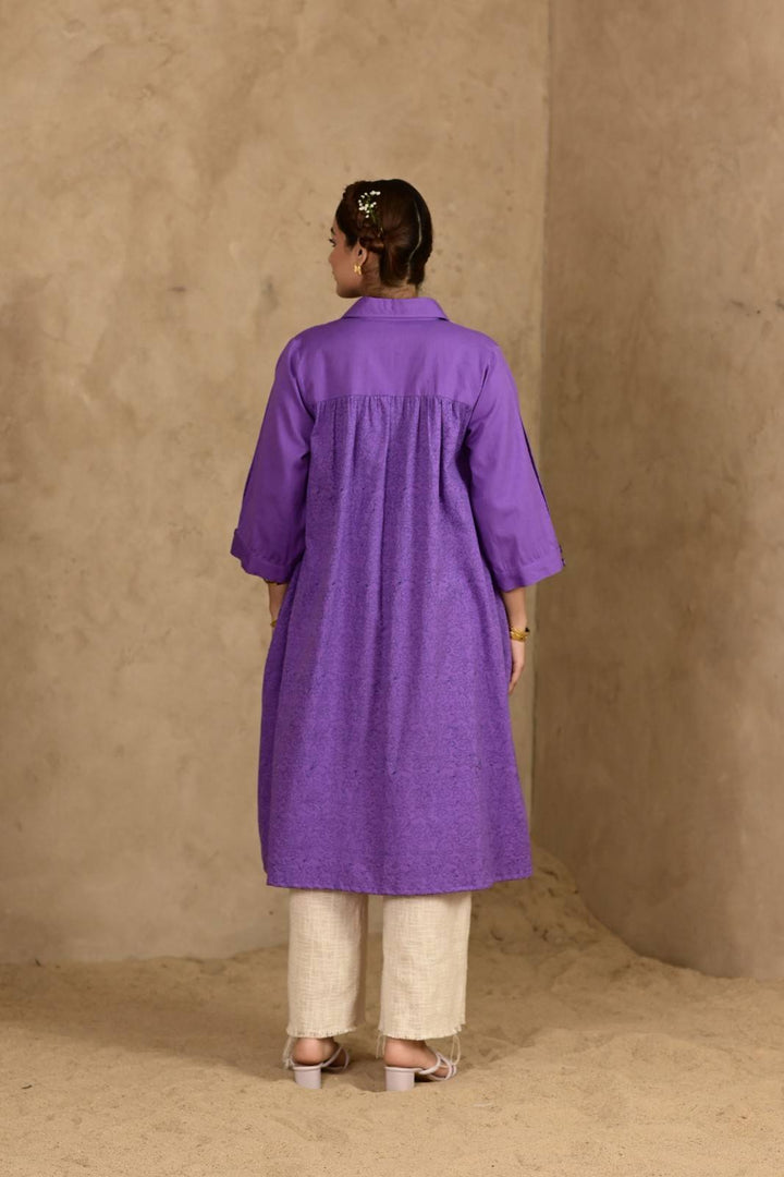 Sukoon Handblock Printed Dress - MODERN BLUE