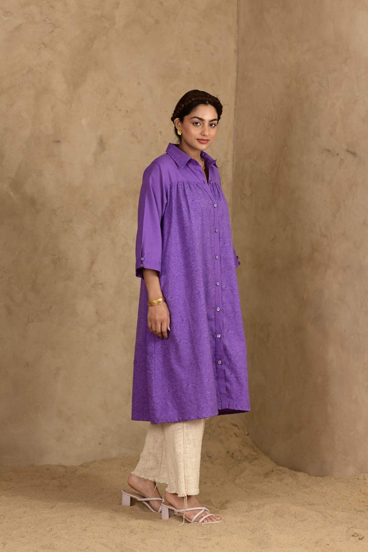 Sukoon Handblock Printed Dress - MODERN BLUE