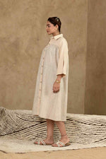 Load image into Gallery viewer, Sukoon Handblock Printed Dress - MODERN BLUE