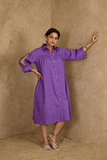 Load image into Gallery viewer, Sukoon Handblock Printed Dress - MODERN BLUE