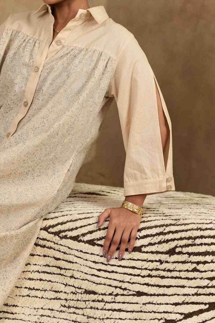 Sukoon Handblock Printed Dress - MODERN BLUE