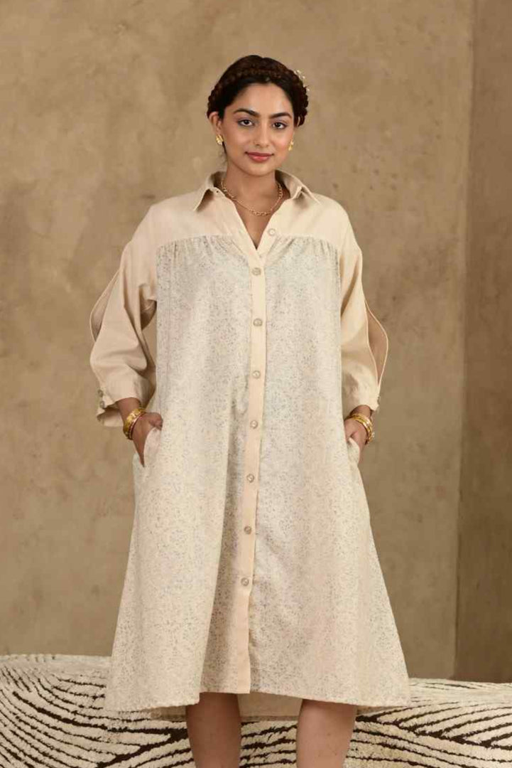 Sukoon Handblock Printed Dress - MODERN BLUE