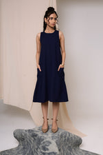 Load image into Gallery viewer, Sutra Paneled Sleeveless Dress - MODERN BLUE
