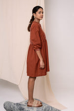 Load image into Gallery viewer, Wafa Handblock Printed Dress - MODERN BLUE