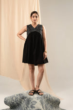 Load image into Gallery viewer, Zid Black Gathered Dress - MODERN BLUE