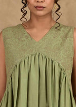 Load image into Gallery viewer, Zid Sage Green Gathered Dress - MODERN BLUE