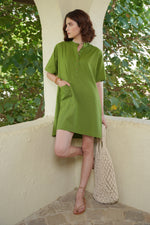 Load image into Gallery viewer, Root Grass Shirt Dress - MODERN BLUE