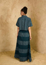 Load image into Gallery viewer, Bachpan Teal Blue Handblock Printed Shirt - MODERN BLUE
