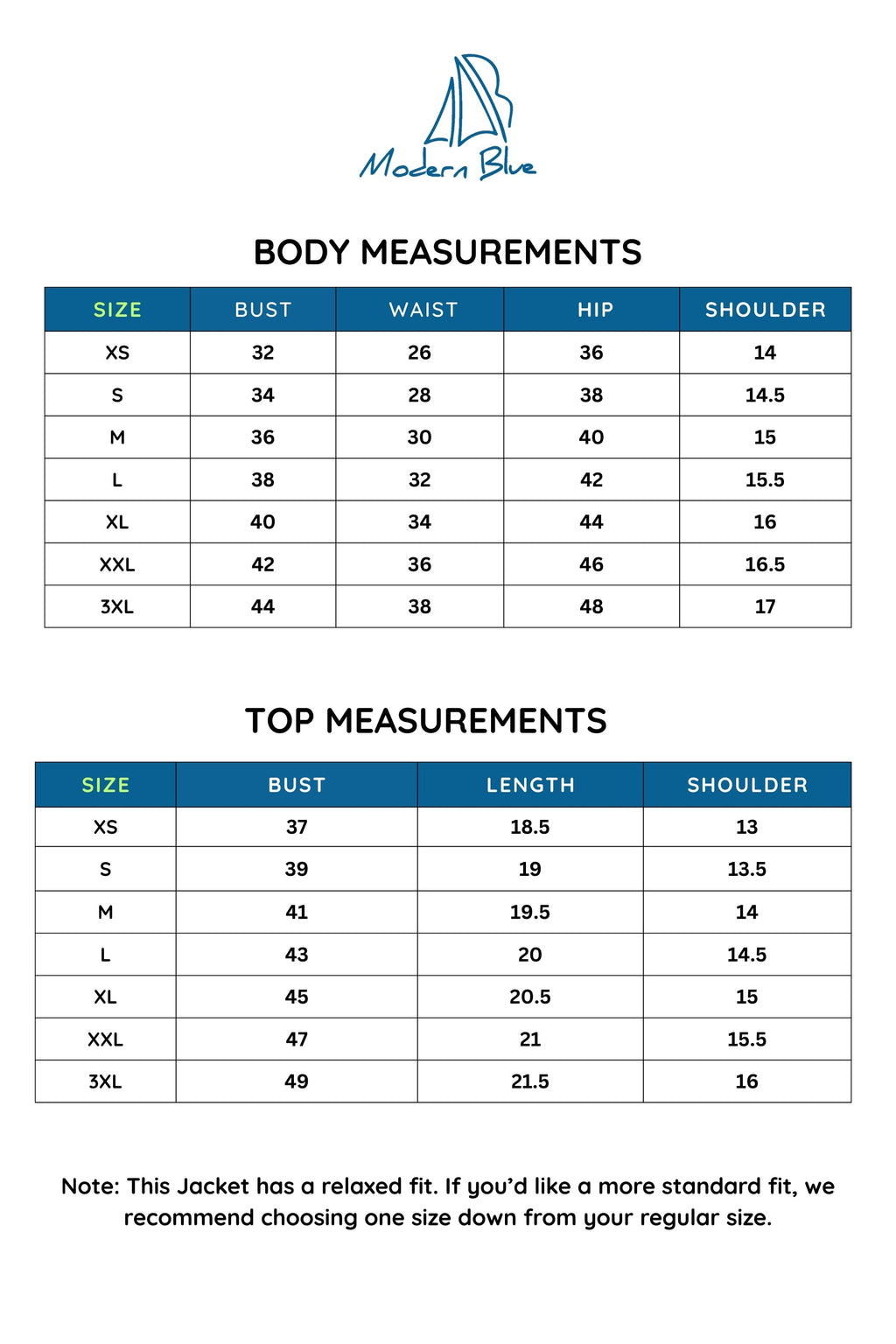 Size chart for Bayaan Handblock Printed Sleeveless  Jacket Shirt