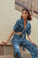 Load image into Gallery viewer, Indigo Petal Wrap Top - MODERN BLUE
