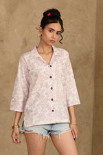 Load image into Gallery viewer, Jazba Handblock Printed Shirt - MODERN BLUE
