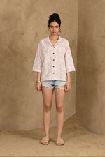 Load image into Gallery viewer, Jazba Handblock Printed Shirt - MODERN BLUE
