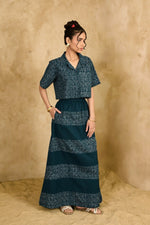 Load image into Gallery viewer, Jhoola Handblock Printed Skirt - MODERN BLUE
