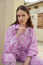 Load image into Gallery viewer, Lilac Bloom Relaxed Shacket - MODERN BLUE
