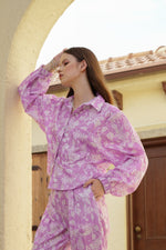 Load image into Gallery viewer, Lilac Bloom Relaxed Shacket - MODERN BLUE
