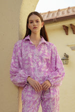 Load image into Gallery viewer, Lilac Bloom Relaxed Shacket - MODERN BLUE
