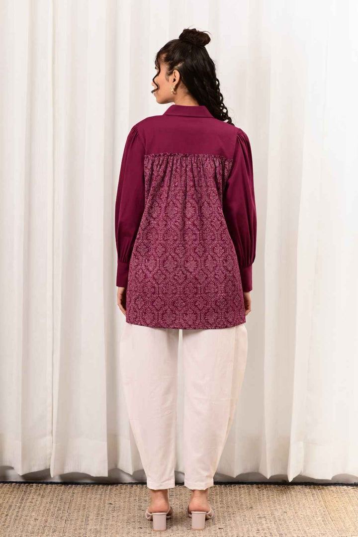 Meher Handblock Printed Shirt - MODERN BLUE