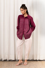 Load image into Gallery viewer, Meher Handblock Printed Shirt - MODERN BLUE
