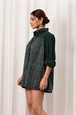 Load image into Gallery viewer, Meher Handblock Printed Shirt - MODERN BLUE
