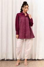 Load image into Gallery viewer, Meher Handblock Printed Shirt - MODERN BLUE
