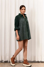 Load image into Gallery viewer, Meher Handblock Printed Shirt - MODERN BLUE
