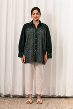 Load image into Gallery viewer, Meher Handblock Printed Shirt - MODERN BLUE
