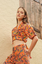 Load image into Gallery viewer, Peach Perfect Wrap Top - MODERN BLUE

