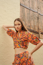 Load image into Gallery viewer, Peach Perfect Wrap Top - MODERN BLUE
