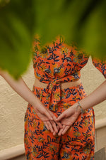 Load image into Gallery viewer, Peach Perfect Wrap Top - MODERN BLUE
