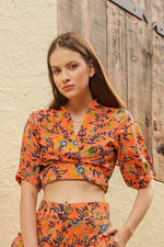 Load image into Gallery viewer, Peach Perfect Wrap Top - MODERN BLUE
