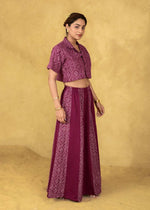 Load image into Gallery viewer, Phool Kali Handblock Printed Skirt - MODERN BLUE
