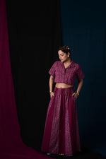 Load image into Gallery viewer, Phool Kali Handblock Printed Skirt - MODERN BLUE
