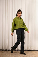 Load image into Gallery viewer, Roohani Oversized Handblock Printed Shacket - MODERN BLUE
