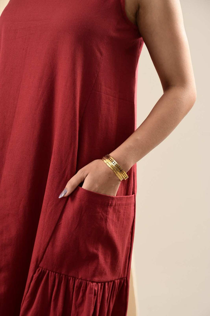 Sutra Paneled Sleeveless Dress - MODERN BLUE