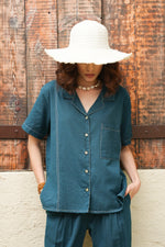 Load image into Gallery viewer, Teal Coast Shirt - MODERN BLUE
