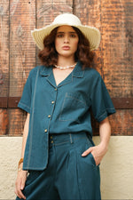 Load image into Gallery viewer, Teal Coast Shirt - MODERN BLUE
