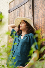 Load image into Gallery viewer, Teal Coast Shirt - MODERN BLUE
