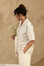 Load image into Gallery viewer, Umeed Handblock Printed Oversized Shirt - MODERN BLUE
